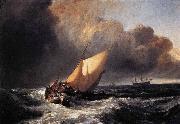 Joseph Mallord William Turner Dutch Boats in a Gale oil painting reproduction